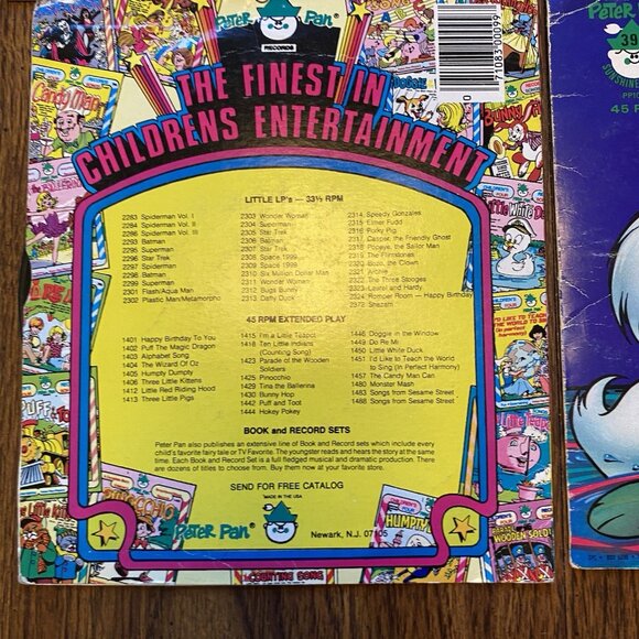 Vintage Children's 7" Records Lot Of 6 Peter Pan Birthday Rabbit Lollipop Firema - Picture 10 of 10